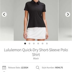 lululemon athletica Women’s Quick-Dry Short-Sleeve Polo Shirt — Black